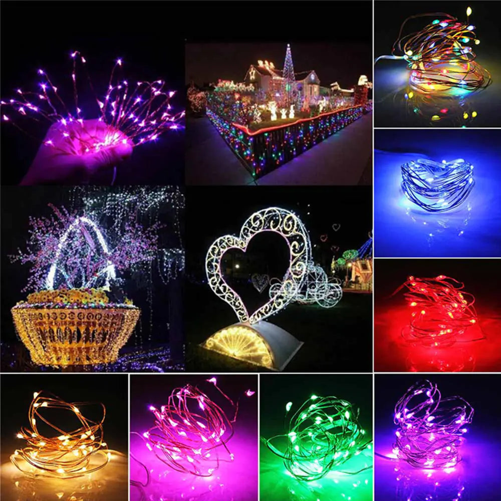Solar LED Copper Wire String Lights for Room Decor