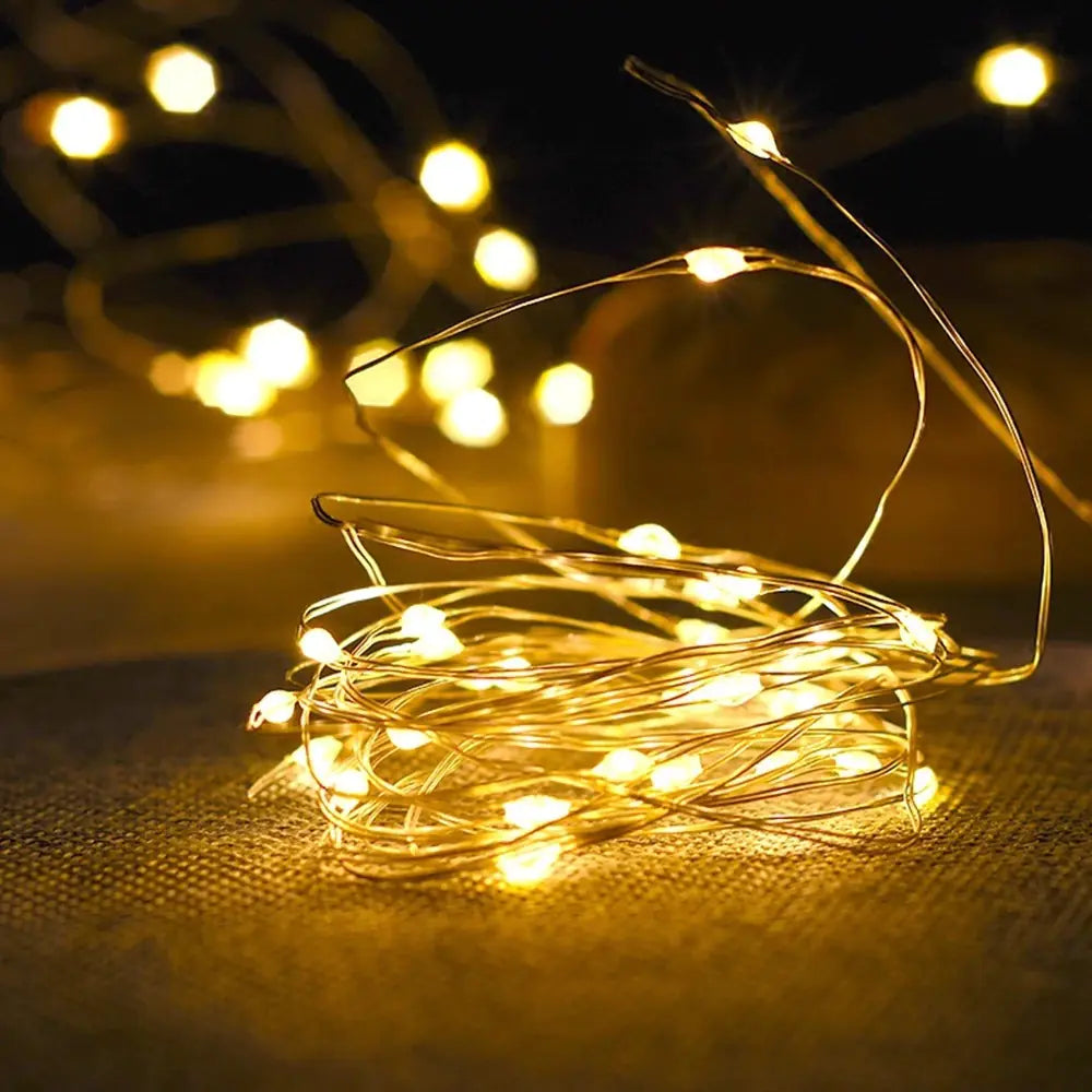 Solar LED Copper Wire String Lights for Room Decor